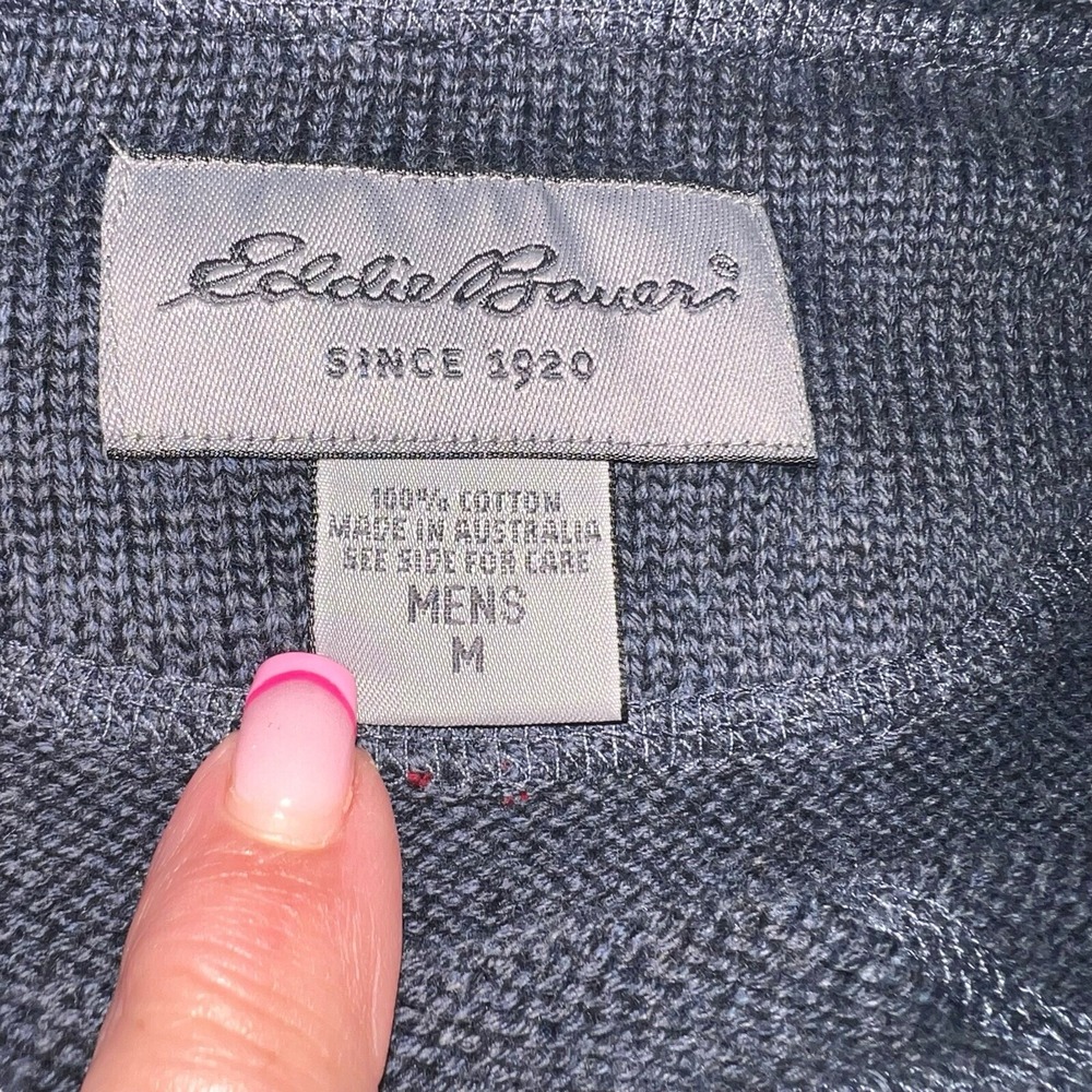 Gorp Core Cozy Eddie Bauer Gray Waffle Knit Crewneck Sweater Pullover - Picture 15 of 15